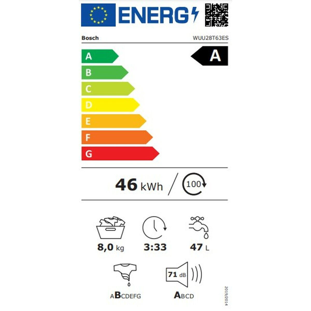 Bosch Πλυντήριο Ρούχων 8kg 1400 Στροφών WUU28T63ES