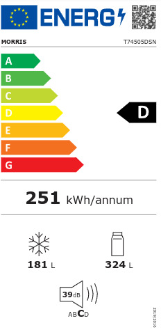 Morris T74505DSN Ψυγείο Ντουλάπα NoFrost Υ176.8xΠ92xΒ63εκ. Inox