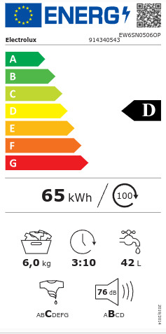 Electrolux Πλυντήριο Ρούχων 6kg 1000 Στροφών EW6SN0506OP