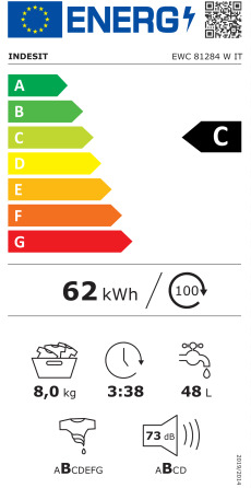 Indesit Πλυντήριο Ρούχων 8kg 1200 Στροφών EWC 81284 W