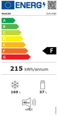 Muhler SUF-144BF Ψυγείο Δίπορτο Υ143xΠ54.5xΒ55.5εκ. Μαύρο