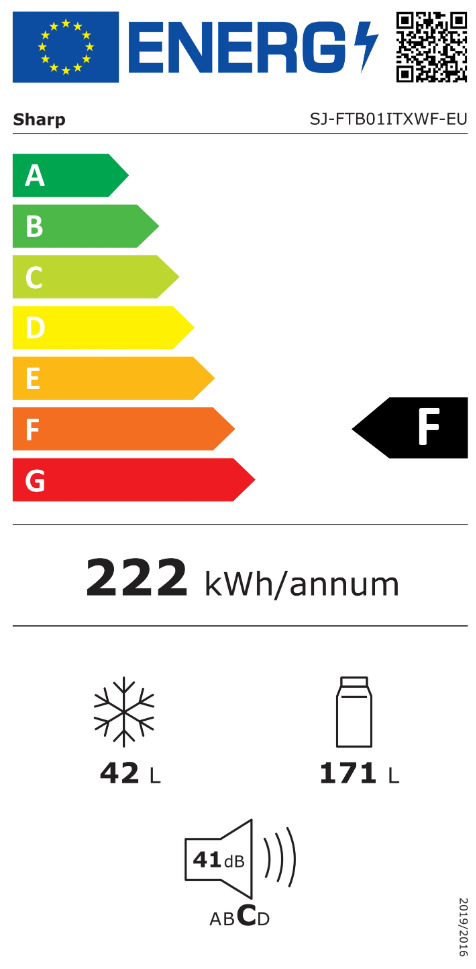 Sharp SJ-FTB01ITXWF Ψυγείο Δίπορτο 213lt Υ144xΠ54xΒ57εκ. Λευκό