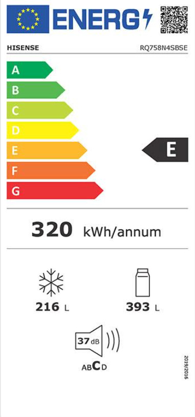 Hisense RQ758N4SBSE Ψυγείο Ντουλάπα NoFrost Υ178.5xΠ91.2xΒ72.5εκ. Inox