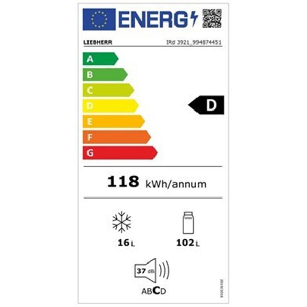 Liebherr Εντοιχιζόμενο Mini Bar Υ87.2xΠ55.9xΒ54.6εκ. Λευκό