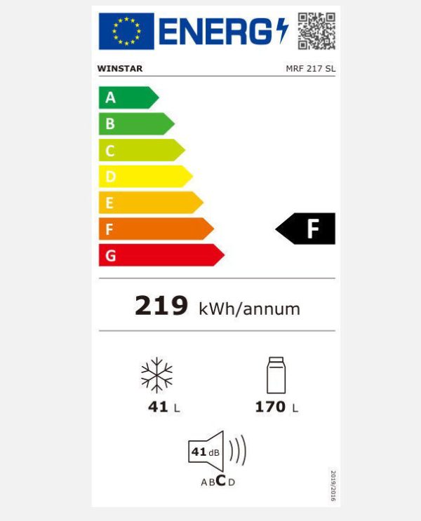 Winstar MRF 217SL Ψυγείο Δίπορτο 211lt Υ143xΠ54xΒ55.1εκ. Inox