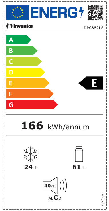 Inventor DPC852LS Ψυγείο Δίπορτο Υ85xΠ48xΒ51.5εκ. Inox