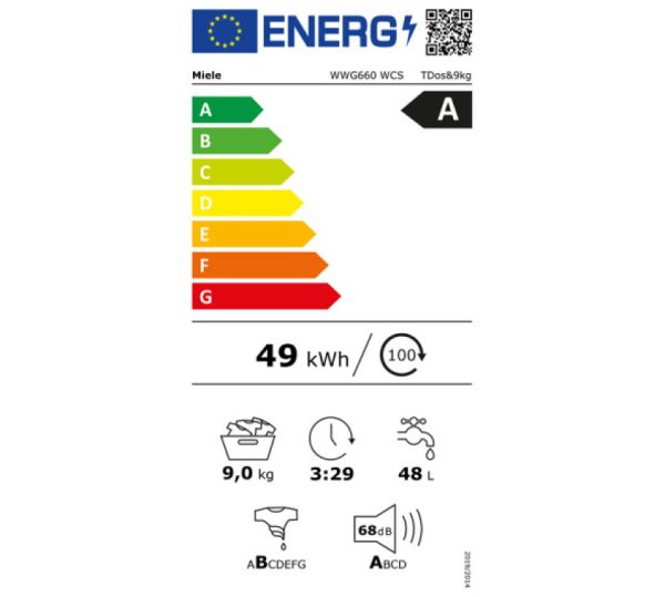 Miele Πλυντήριο Ρούχων 9kg 1400 Στροφών WWG660 WCS 12193360