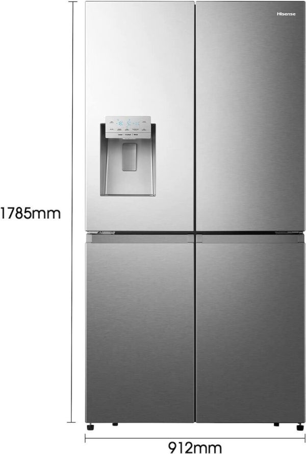 Hisense RQ760N4SASE Ψυγείο Ντουλάπα Total NoFrost Υ178.5xΠ91.4xΒ72.5εκ. Inox