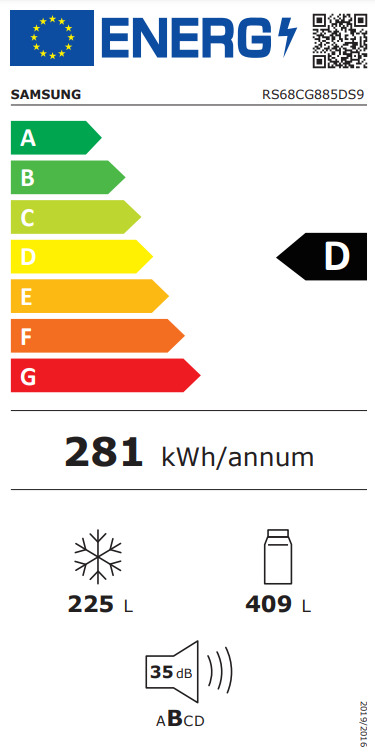 Samsung RS68CG885DS9EF Ψυγείο Ντουλάπα NoFrost Υ178xΠ91.2xΒ71.6εκ. Inox