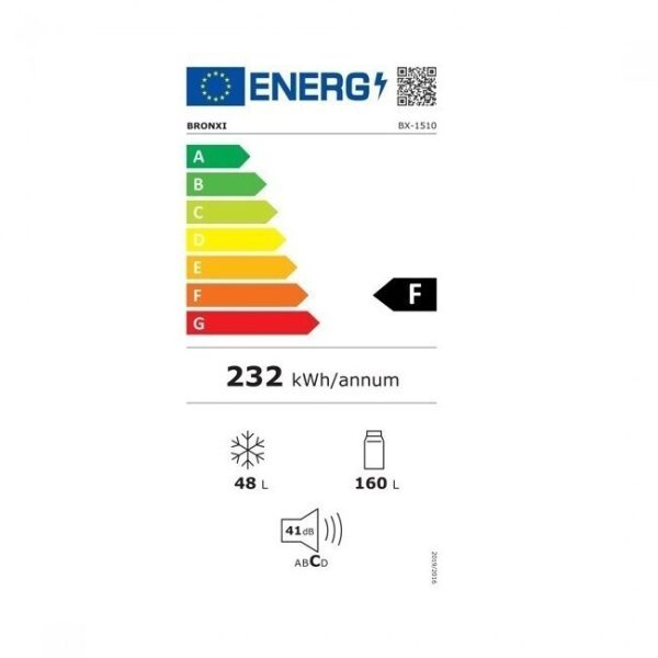 Bronxi BX-1510 CR Retro Ψυγείο Δίπορτο 208lt Υ147xΠ55xΒ58.5εκ. Μπεζ