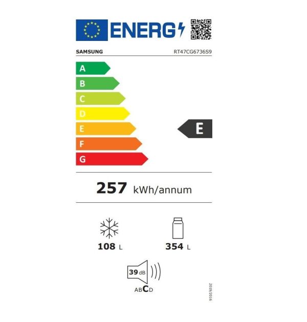 Samsung RT47CG6736S9 Ψυγείο Δίπορτο NoFrost Υ182.5xΠ70xΒ71.7εκ. Inox