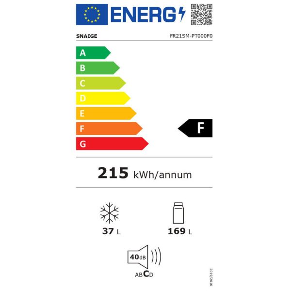 Snaige FR21SM-PT00F0 Ψυγείο Δίπορτο Υ143xΠ54.4xΒ55.5εκ. Λευκό