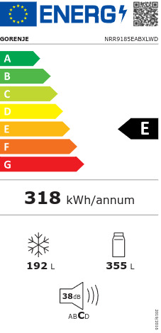 Gorenje NRR9185EABXLWD Ψυγείο Ντουλάπα NoFrost Υ178.6xΠ91.5xΒ67εκ. Μαύρο