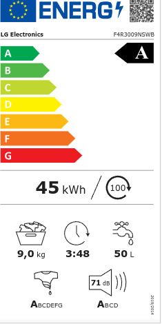 LG Πλυντήριο Ρούχων 9kg 1400 Στροφών F4R3009NSWB