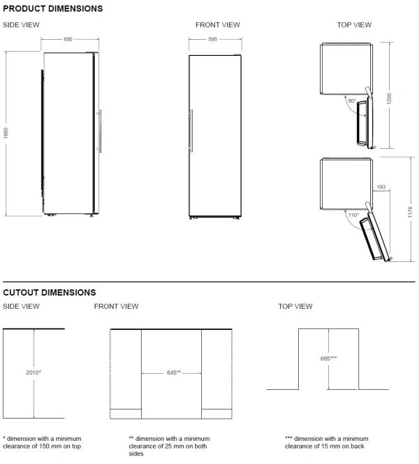 Bertazzoni RLD60 F4F XNC Ψυγείο Συντήρησης NoFrost Υ186xΠ59.5xΒ65εκ. Inox