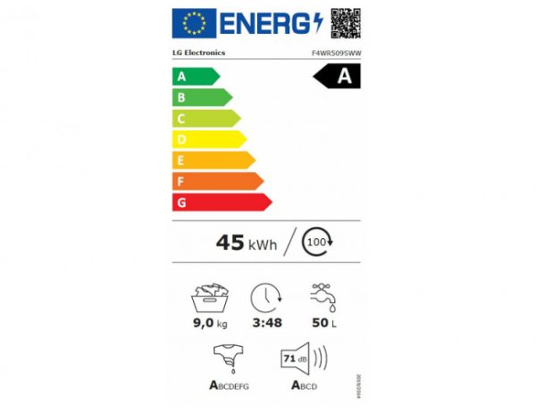 LG Πλυντήριο Ρούχων 9kg 1400 Στροφών F4WR509SWW