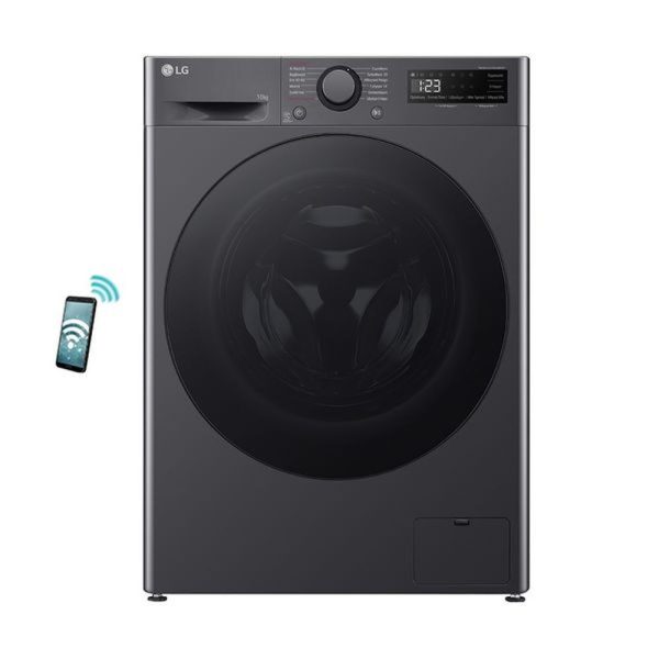 LG Πλυντήριο Ρούχων 10kg με Ατμό 1400 Στροφών Γκρι F4R5010TSMB