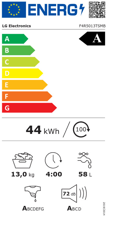 LG Πλυντήριο Ρούχων 13kg με Ατμό 1400 Στροφών Γκρι F4R5013TSMB