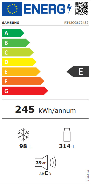 Samsung RT42CG6724S9EO Ψυγείο Δίπορτο 412lt Total NoFrost Υ178.5xΠ70xΒ67.2εκ. Inox