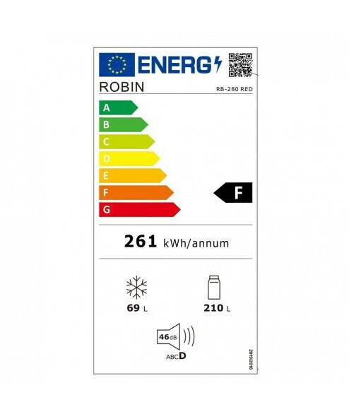 Robin RB-280 Retro Ψυγείο Δίπορτο 278lt Total NoFrost Υ157xΠ60xΒ70εκ. Κόκκινο