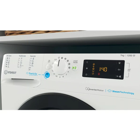 Indesit Πλυντήριο Ρούχων 7kg 1200 Στροφών BWSE 71295X WBV