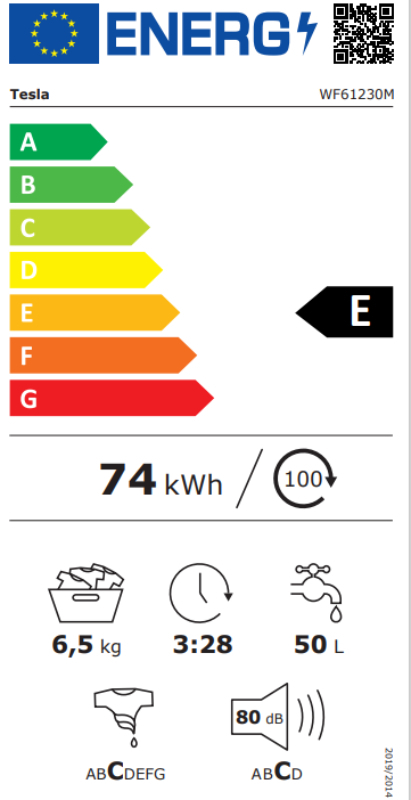 Tesla Πλυντήριο Ρούχων 6kg 1200 Στροφών WF61230M