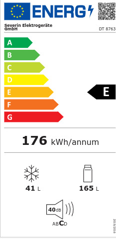 Severin DT 8763 Ψυγείο Δίπορτο Υ143.4xΠ55xΒ54.2εκ. Κόκκινο