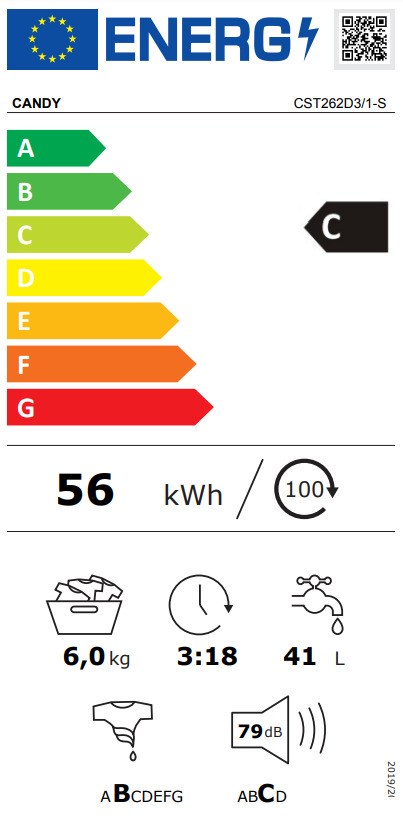 Candy Πλυντήριο Ρούχων Άνω Φόρτωσης 6kg 1200 Στροφών CST262D3/1-S 31019932