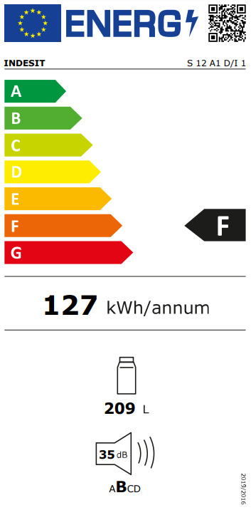 Indesit S 12 A1 D/I 1 Εντοιχιζόμενο Ψυγείο Συντήρησης Υ122xΠ54xΒ54.5εκ. Inox