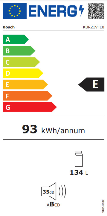 Bosch KUR21VFE0 Εντοιχιζόμενο Ψυγείο Συντήρησης Υ82xΠ59.8xΒ54.8εκ. Λευκό