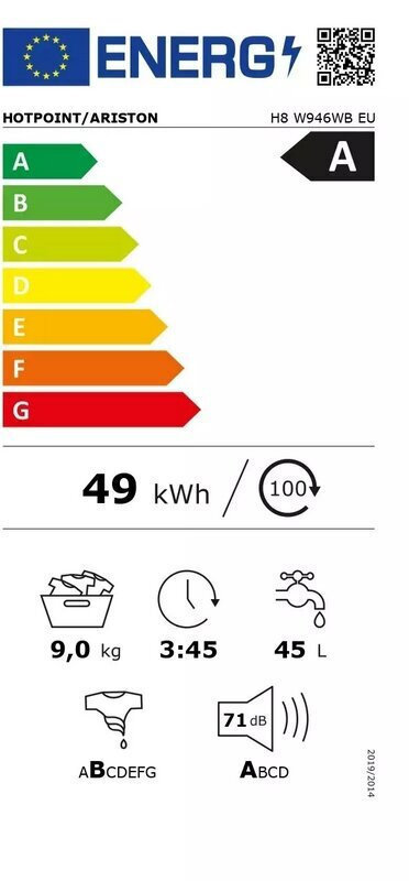 Hotpoint-Ariston Πλυντήριο Ρούχων 9kg 1400 Στροφών H8 W946WB EU