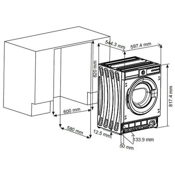 Sharp Εντοιχιζόμενο Πλυντήριο Ρούχων 8kg 1400 Στροφών ES-NIB814BWNA-EE