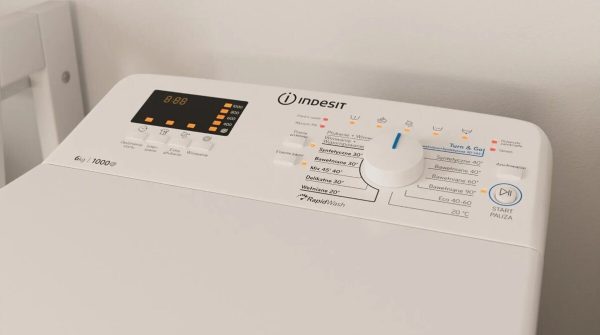 Indesit Πλυντήριο Ρούχων Άνω Φόρτωσης 6kg 1000 Στροφών BTW S60400