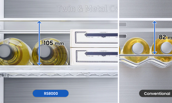 Samsung RH68B8821S9 Ψυγείο Ντουλάπα 627lt NoFrost Υ178xΠ91.2xΒ71.6εκ. Inox