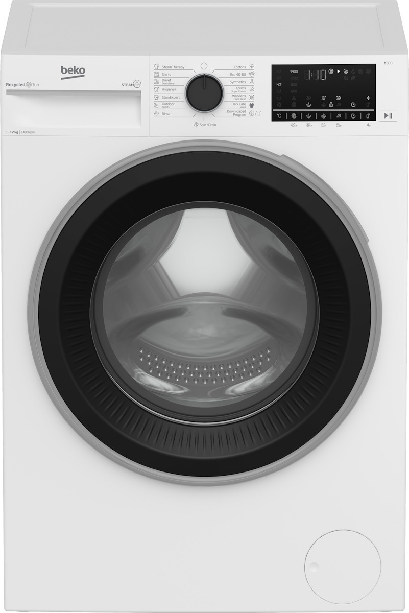 Beko Πλυντήριο Ρούχων 12kg με Ατμό 1400 Στροφών B3WFT5124111WP