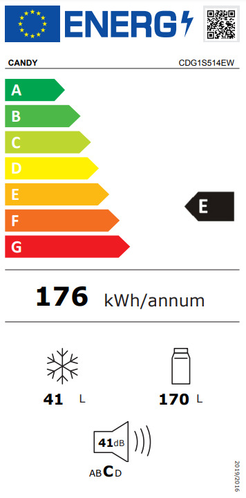 Candy CDG1S514EW Ψυγείο Δίπορτο Υ142.8xΠ54xΒ55.1εκ. Λευκό