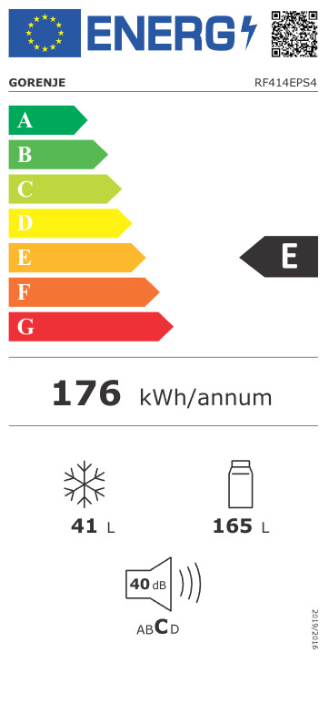 Gorenje RF414EPS4 Ψυγείο Δίπορτο Υ143.6xΠ55xΒ54.2εκ. Γκρι