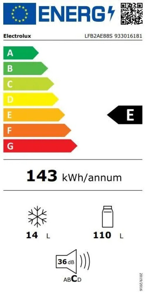 Electrolux LFB2AE88S Εντοιχιζόμενο Mini Bar Υ87.3xΠ54.8xΒ54.9εκ. Λευκό