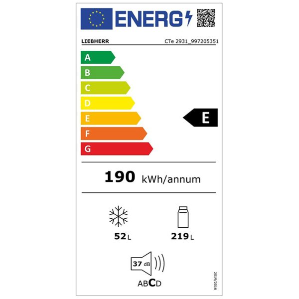 Liebherr CTe 2931 Ψυγείο Δίπορτο Υ157.1xΠ55xΒ63εκ. Λευκό