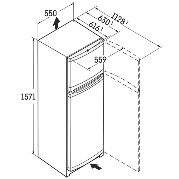 Liebherr CTele 2531 Ψυγείο Δίπορτο Υ140.1xΠ55xΒ63εκ. Inox