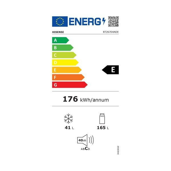 Hisense RT267D4ADE 20012433 Ψυγείο Δίπορτο Υ143.6xΠ55xΒ54.2εκ. Inox