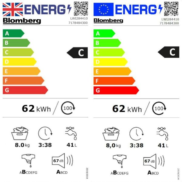 Blomberg Εντοιχιζόμενο Πλυντήριο Ρούχων 8kg 1400 Στροφών LWI284410