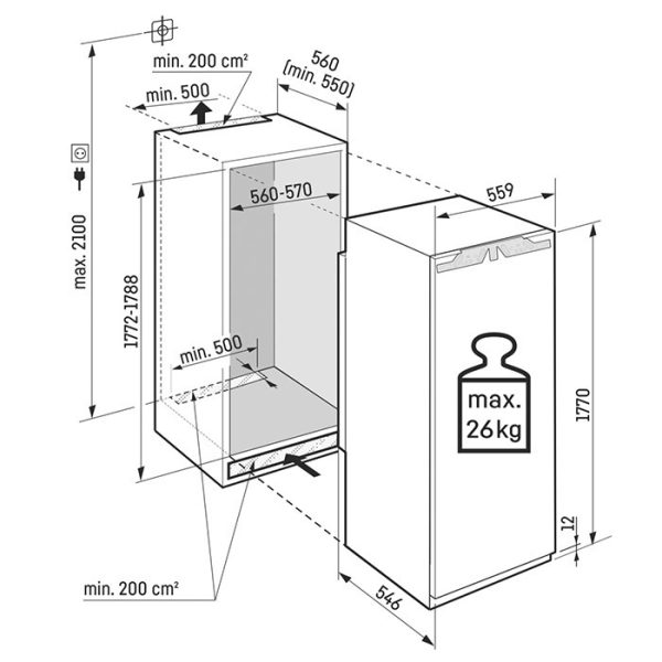 Liebherr IRBPci 5170 Peak BioFresh Εντοιχιζόμενο Ψυγείο Συντήρησης Υ178.8xΠ57xΒ55εκ. Λευκό