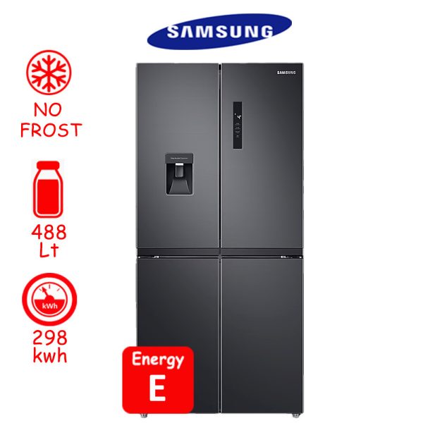 Samsung RF48A401EB4/EF Ψυγείο Ντουλάπα NoFrost Υ179.3xΠ83.3xΒ74εκ. Μαύρο