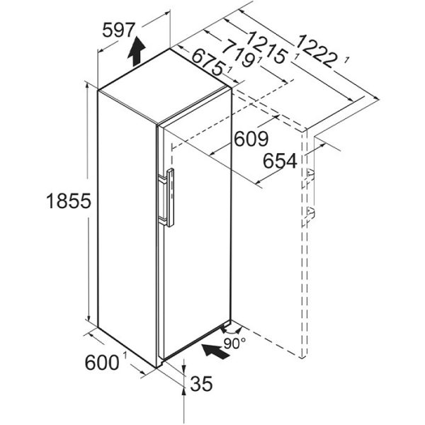 Liebherr SRBstc 529i Peak BioFresh Professional Ψυγείο Συντήρησης Υ185.5xΠ59.7xΒ60εκ. Inox