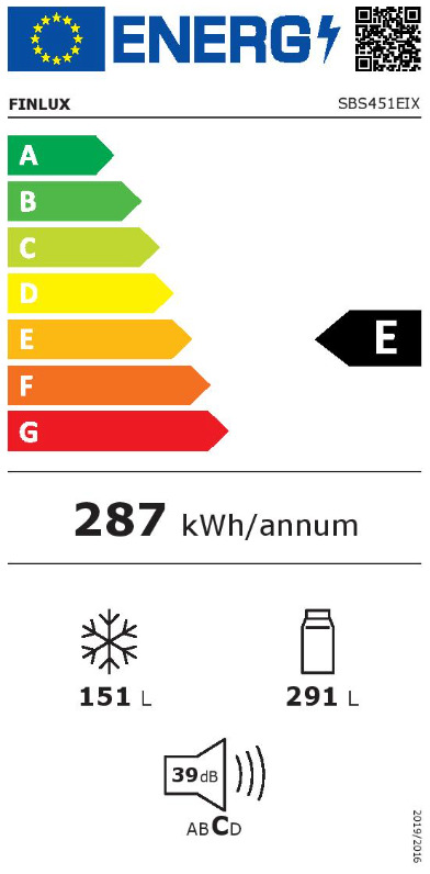 Finlux SBS451EIX Ψυγείο Ντουλάπα NoFrost Υ170xΠ90xΒ59εκ. Inox