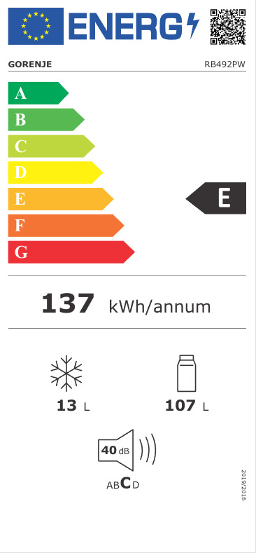 Gorenje RB492PW Mini Bar Υ84.5xΠ56xΒ57.9εκ. Λευκό