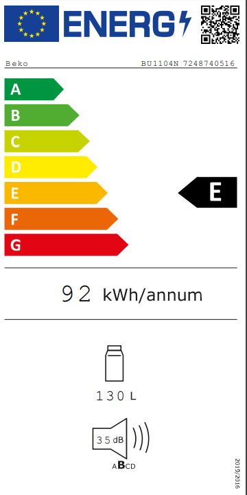 Beko BU1104N Εντοιχιζόμενο Mini Bar Υ82xΠ59.5xΒ54.5εκ. Λευκό