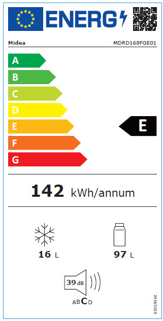 Midea MDRD168FGE01 Mini Bar Υ84.5xΠ55.3xΒ57.4εκ. Λευκό