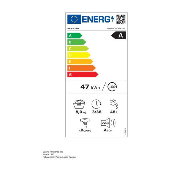 Samsung Πλυντήριο Ρούχων 8kg με Ατμό 1400 Στροφών WW80CGC04DAHLE